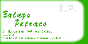 balazs petracs business card