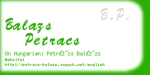 balazs petracs business card